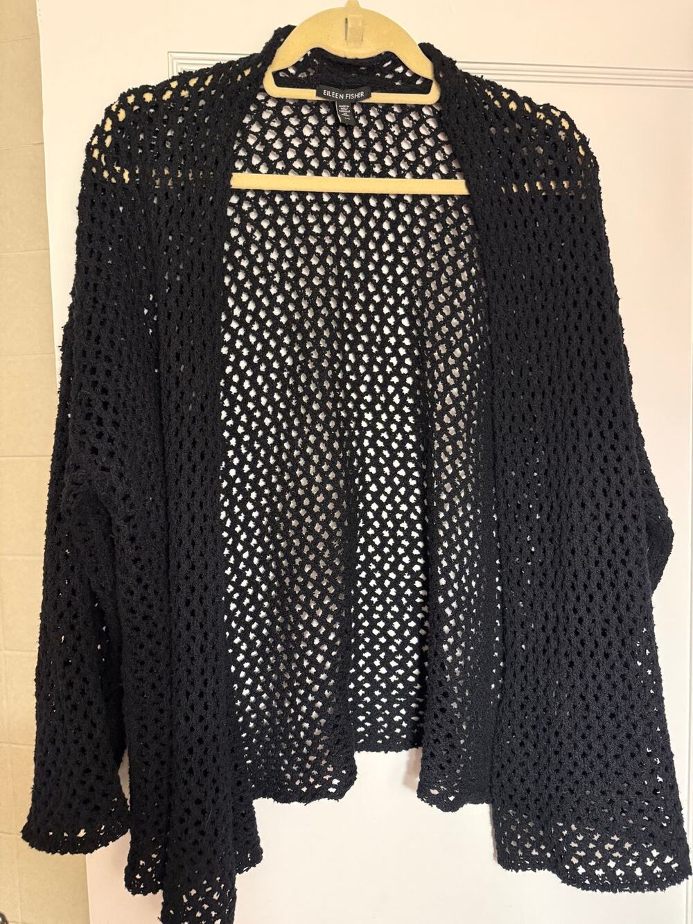 Eileen Fisher Peruvian Organic Cotton Boucle High Collar Cardigan